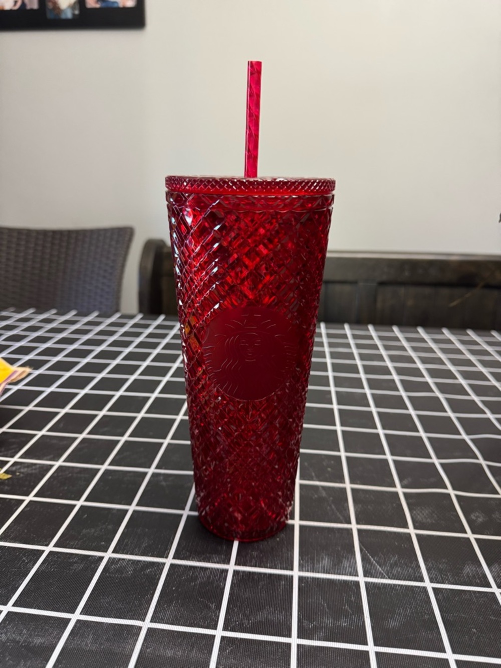 Red Iridescent Starbucks Tumbler with Straw